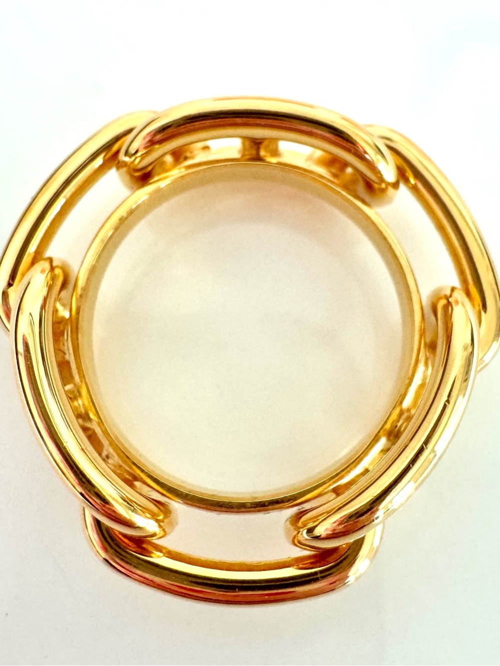Hermes Vintage Gold Metal Chaine D'Ancre Scarf Ring Charm - Picture 8 of 8